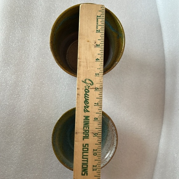 Carmen’s Pottery Maple Leaf Imprint Green Aqua Planter Vase & bowl - Picture 11 of 11